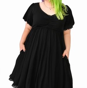 Foxblood black babydoll dress